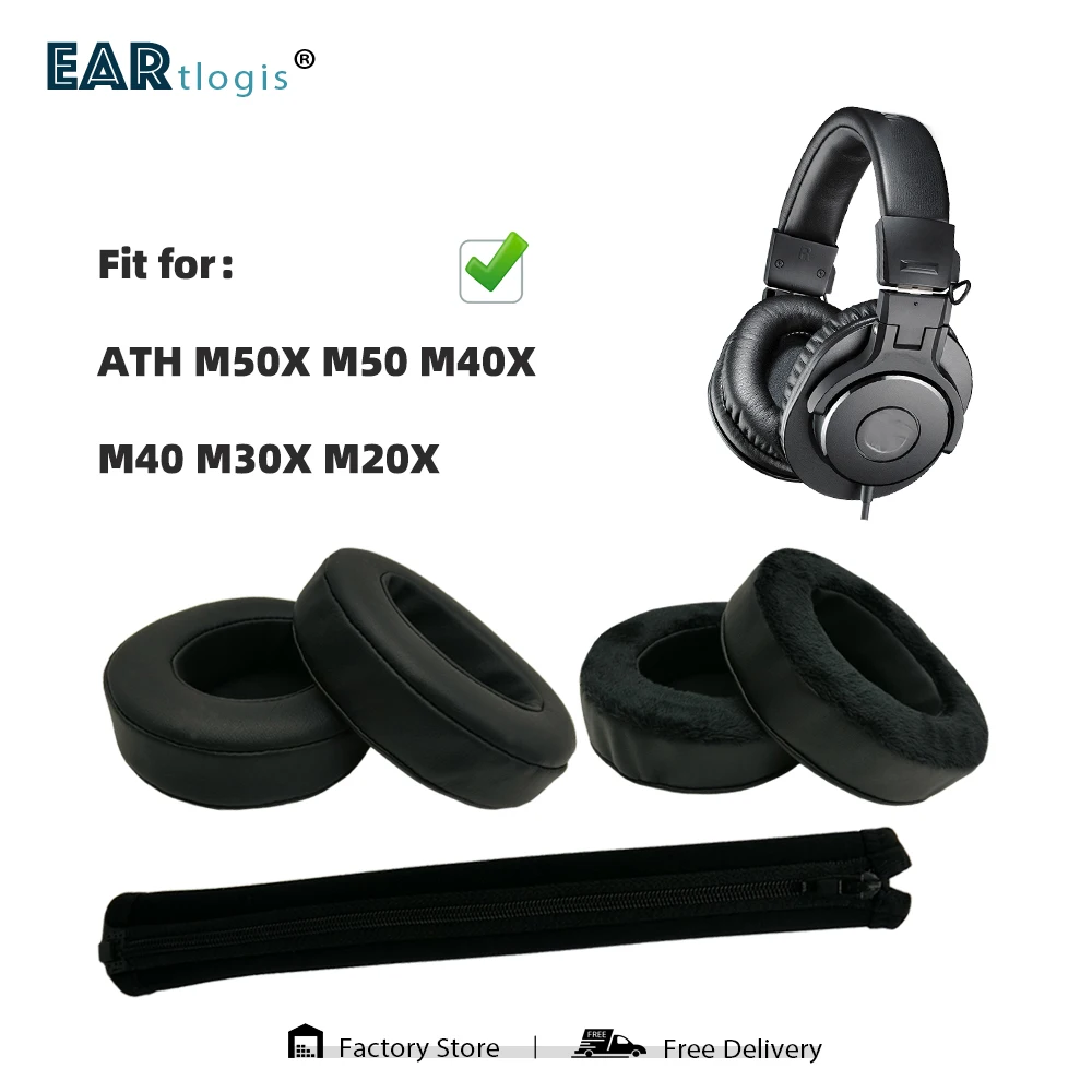 

Сменные амбушюры для гарнитуры ATH M50X, M50, M40X, M40, M30X, M20X, Кожаная подушка, бархатные наушники