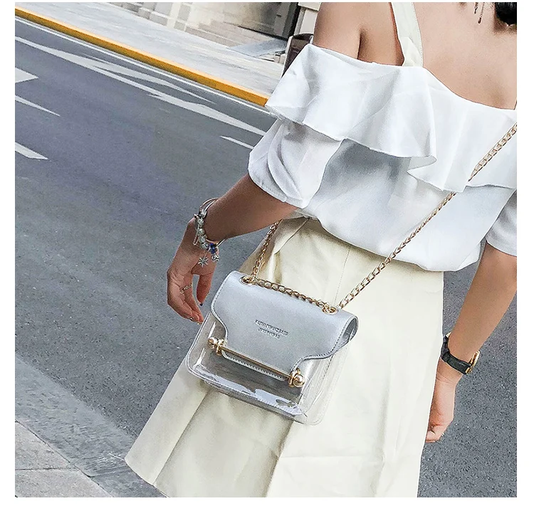 Женская сумка через плечо, новинка, ПВХ прозрачная ручная косметичка, водонепроницаемая модная сумка на одно плечо