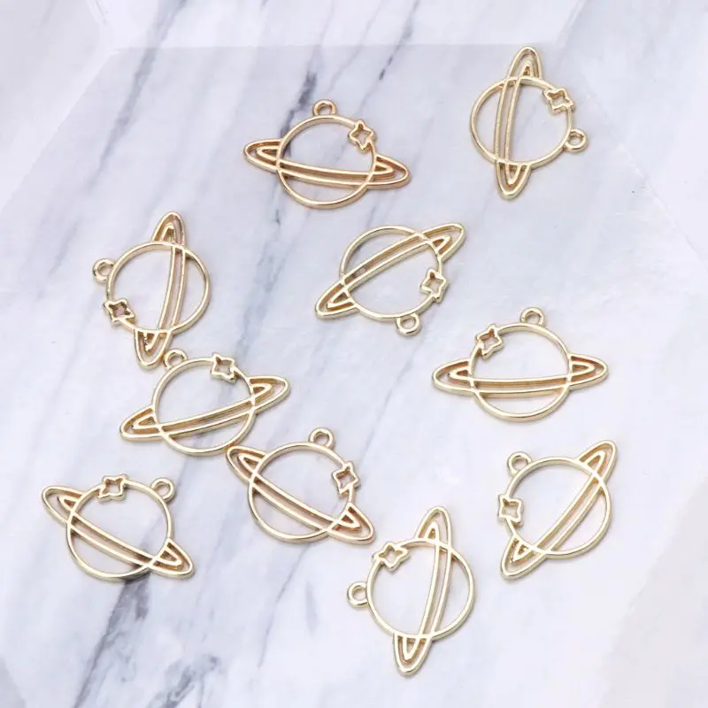 

10Pcs Planet UV Blank Frame Pendant Open Bezel Setting Resin Earring Jewelry DIY