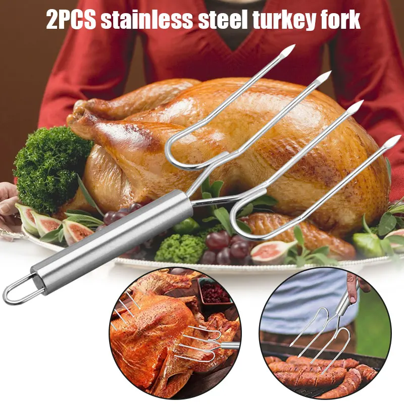 Endurance Stainless Steel Turkey Roast Lifters Long Handles for Strong Grip Dishwasher Safe FOU99