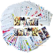 100 листов, смешанные цветы, мультяшный дизайн ногтей, переводные наклейки с водой, полное покрытие, для маникюра, декоративные наклейки, инструменты для красоты, BESTZ134-233