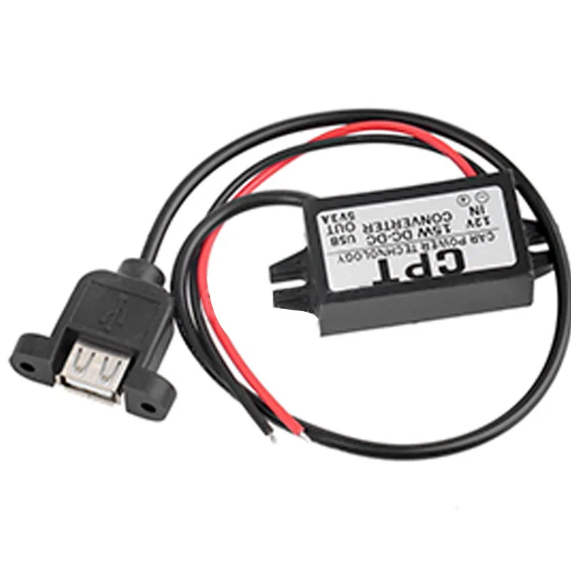 1 xпонижающий DC 12V до 5V 3A 15W DC мини/микро/двойной USB адаптер питания конвертер