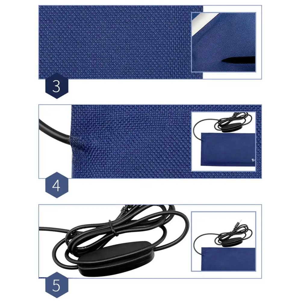

Brand New High Quality USB Pet Warmer Heating Pad Electric Cloth Heater Pad Heating Element for Clothes Seat Cord length 125cm