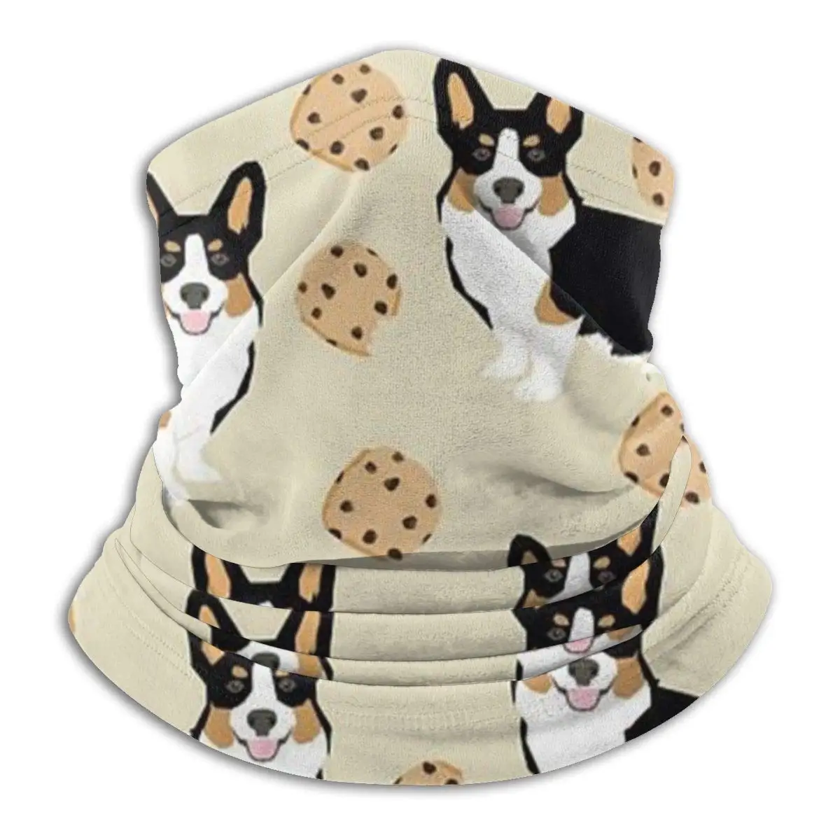 

Women Men Kids Thick Thermal Adjustable Funny Corgi Dogs Cookies Neck Gaiter Tube Ear Warmer Windproof Sports Face Scarf Winter