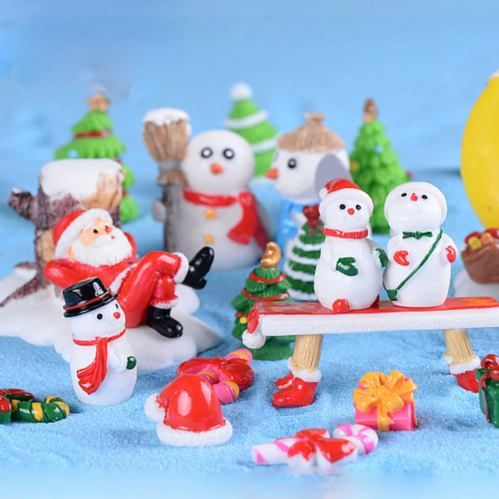 1 шт. DIY миниатюрная статуя Санта-Клауса, рождественские фигурки, мини-игрушки, микро Ландшафтный декор, ремесло, рождественские украшения, аксессуары, инструменты