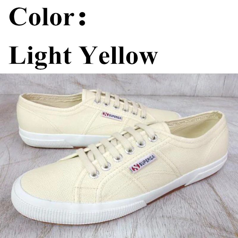 Light Yellow SUPERGA 2750 Cotu классические черные женские удобные кроссовки Velcr для мужчин 2019A118 - Цвет: Light Yellow
