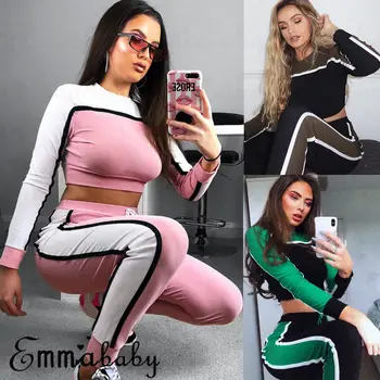 

Women 2PCS Tracksuits Hooded Sport Lounge Wear Ladies Tops Suit Plus Size