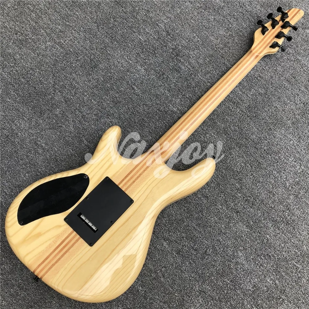 Глянцевая черная электрогитара Mayones 6 струн, шея через тело, обвязка Abalone, гриф из черного дерева, гитара Mayones
