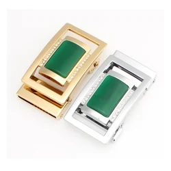 Prata de jade amarelo vermelho verde ocidental, masculino, de prata, banhado a ouro, fivela adequada para 3.5cm