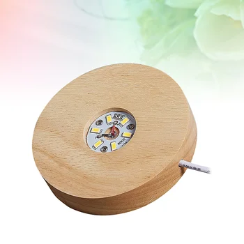 

Round LED Display Stand Wood Lighting Base Durable Crystal Ball Holder Delicate Night Light Base for Home Office Room Shop