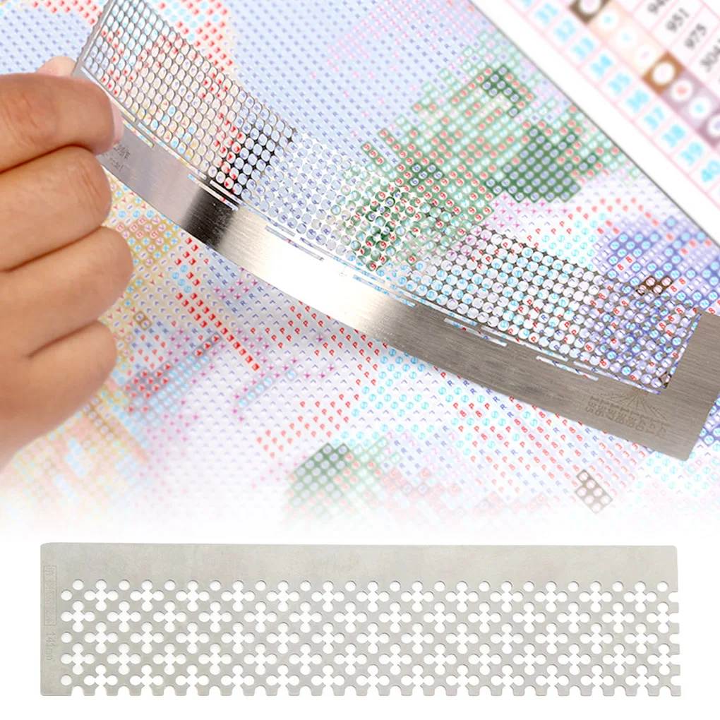 

Diamond Painting Mesh Grid Drawing Ruler 5D DIY Square Round Drill Diamond Embroidery Accessory Stainless Steel Art Tools 15x3cm