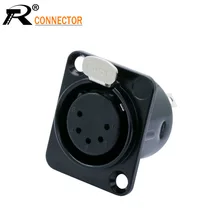 Черный металл 5-контактный XLR шасси соединитель нажимного типа XLR Сделано в Китае Панель крепление разъем для провода аудио Динамик разъем 5 контактов коннектора