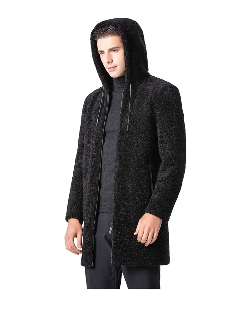 Зима стиль с капюшоном пальто Высокое качество Тренч мужская повседневная овечья шерсть пальто мужские классические пальто Размер M-3XL