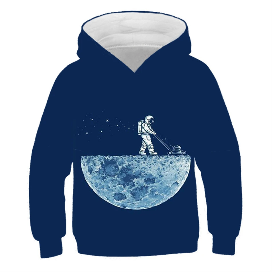 hoodie for baby boy Kids Funny Harajuku Colorful Galaxy Print Hooded Sweatshirt Planet Astronaut 3D Hoodie For Boy Girl 4-13Y Children Cool Pullover children's hooded tops Hoodies & Sweatshirts