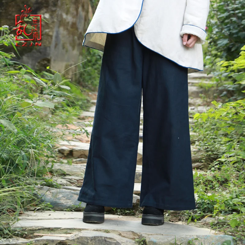 LZJN Winter Women Cotton Linen Pants 