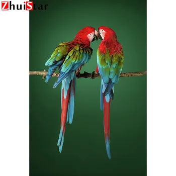 

5D bird Diamond Painting Full Drill Square two-scarlet-macaws Embroidery Decorations For Home Decor WHH