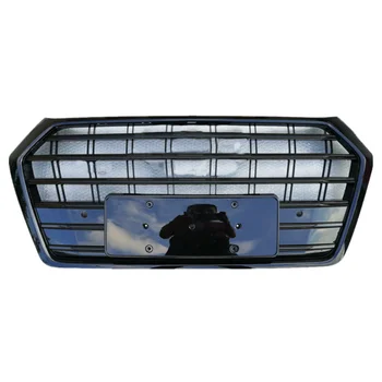

Front grille racing grills for 2018 Audi Q5L upgrade Audi SQ5 gloss black background and silver logo