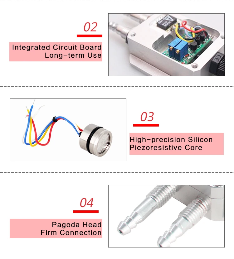 Description Picture 4 of itemDifferential Pressure Transmitters Air Wind Pressure 4-20mA RS485 Output 0-1Kpa Small Differential Pressure Transducer