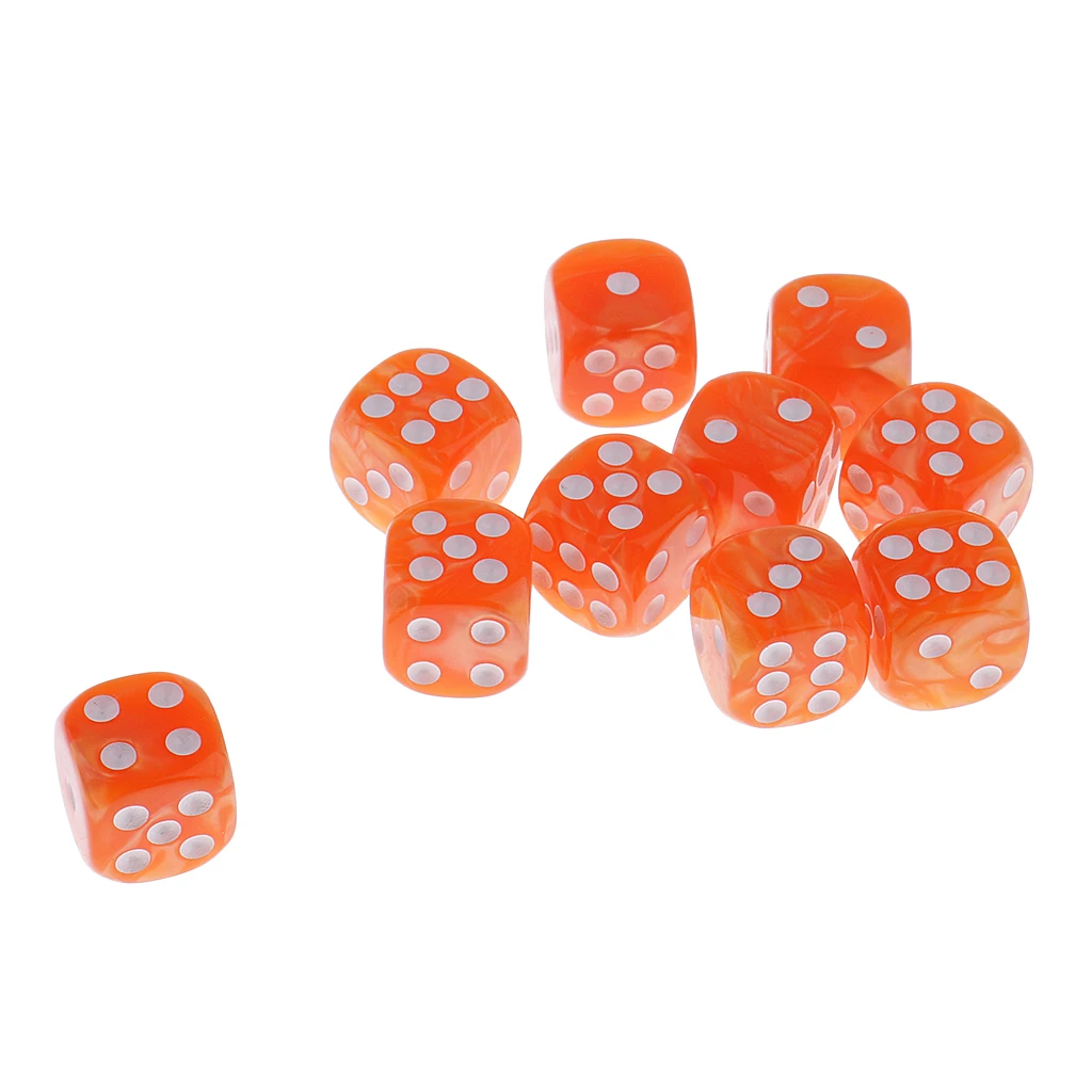 10 Pieces Plastic 6-sided Digital Dice D6 for Party Bar Table Game Accessory Gaming Dice Birthday Parties Board Game
