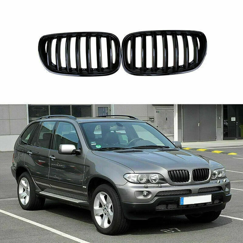 1 Pair Front kidney sport grilles Hood grill for BMW E53 X5 2004 2005 2006 Car Styling Gloss black | Автомобили и мотоциклы