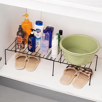 

New 40.5CM-73CM Adjustable Storage Spice Rack Cupboard Desktop Shelf Foldable Bathroom Kitchen Cabinet Office Desk Organizer 2 C