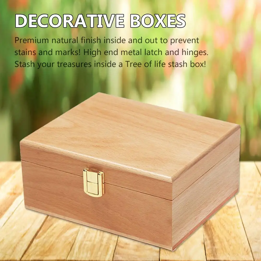 Large Wooden Box Natural Wooden Storage Box With Lid White Stash Decorative Box Sugar Gift Boxes Packet Container Jewelry Case Storage Boxes Bins Aliexpress