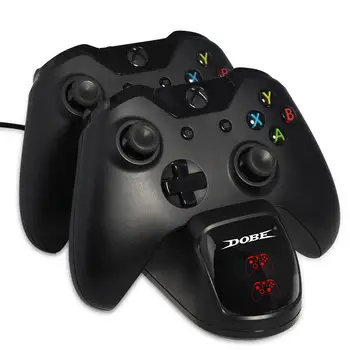 

BEESCLOVER Double-slot Charging Dock with 2 Batteries for Xbox One S/X Game Controllers d40