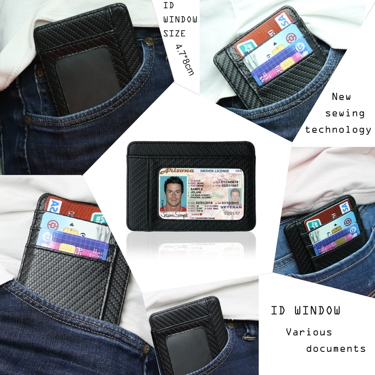 1pcs M logo Credit Card& ID Holders Man Business Card Holder Wallet for BMW E60 E63 E90 E92 E93 X1 X3 X5 X6 M3 M5 M6 F30
