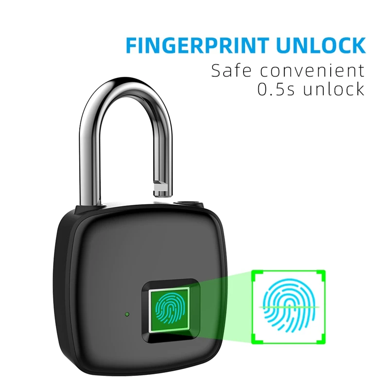 

MOOL P30 Fingerprint Padlock Smart Multi-Function Anti-Theft 5V Lock Red, Green and Blue Three Lamp Recognition