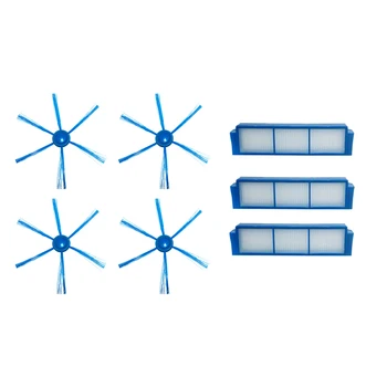 

4XSide Brushes+3XHepa Filters for FC8007 FC8792 FC8794 FC8796 Vacuum Cleaner Robotic Replacement Spare Parts
