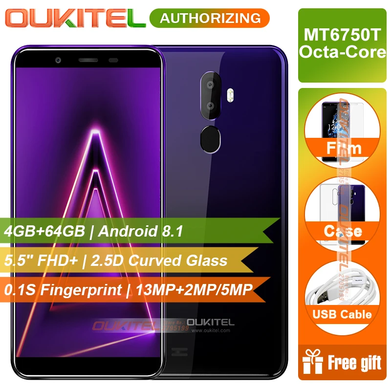 OUKITEL U25 Pro смартфон с 5 дюймовым дисплеем восьмиядерным процессором MT6750T ОЗУ 4 Гб