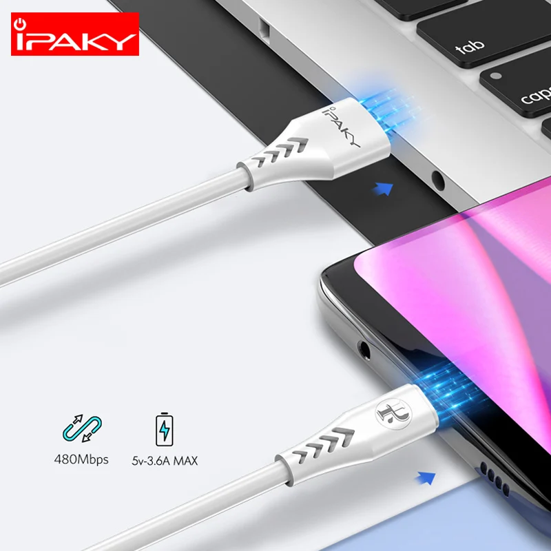IPAKY 3.6A кабель типа C 18 Вт USB C кабель для мобильного телефона Синхронизация данных Быстрая зарядка кабель типа C для huawei Xiaomi Redmi samsung LG
