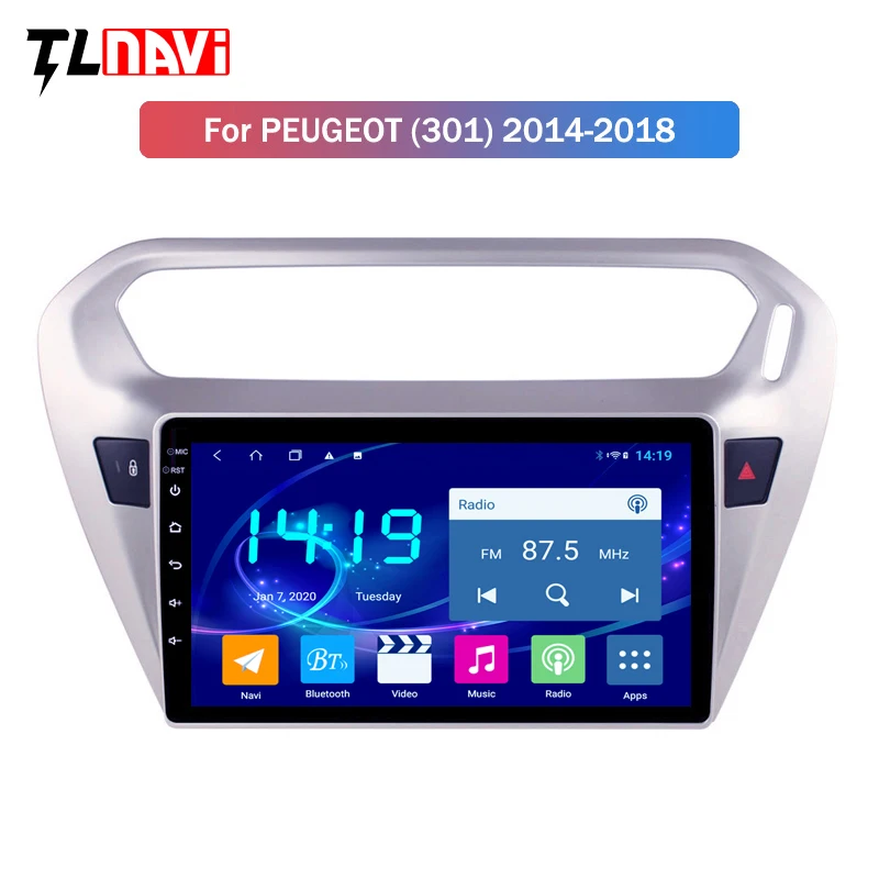 Ips DSP CARPLAY 4G + 64G Android 9 автомобильный мультимедийный плеер для peugeot 301 citroen elysee 2014 2015