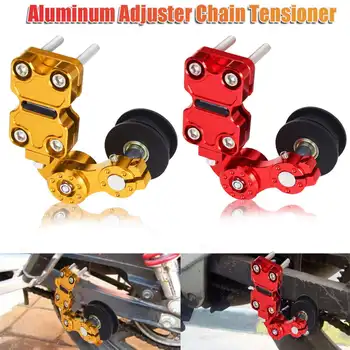 

NEW Universal Aluminum Adjuster Chain Tensioner Roller Yellow Red For Motorcycle /Chopper ATV