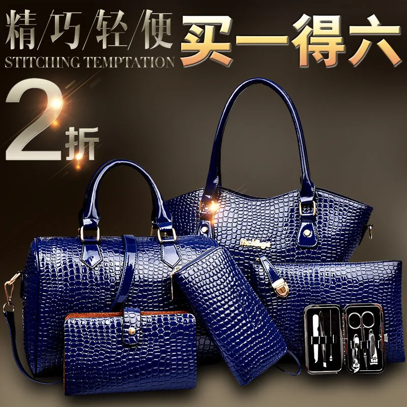 

WOMEN'S Bag 2019 Spring New Style Stone Pattern Six Pieces Set Different Size Bags Handbag Women's Shoulder