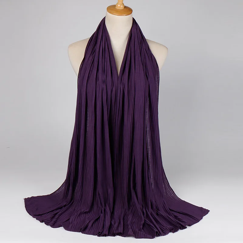 13 deep purple 10 шт./лот женский простой плиссированный мягкий модальный хлопок Джерси хиджаб платок шарф длинный мусульманский платок шали/тюрбаны шарфы - Цвет: 13 deep purple