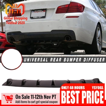 

General Ikon Style Universal Rear Bumper Lip Diffuser 3/5/7 Fin Gloss Black ABS Bumper Chassis Deflector Carbon/black