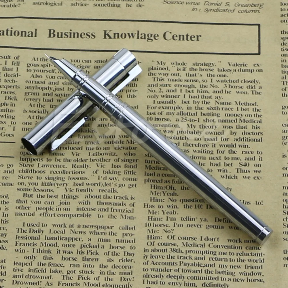 Горячее предложение, новинка Jinhao 126, отличная Серебряная перьевая ручка с колпачком, авторучка