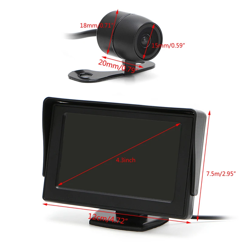 2 в 1 комплект для парковки Автомобиля 4," TFT lcd монитор+ Водонепроницаемая камера заднего вида U1JF