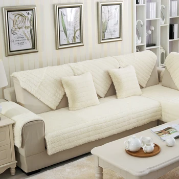

Simple Style Sofa Cover Sofa Towel Slipcover Thick Plush Fabric Sofa Mat With Non-slip Sofa Couch Cover Corner Towel Mats