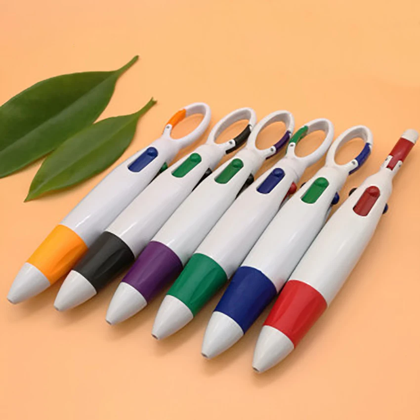 4 в 1 красочный карабин шариковая ручка карманный многоцветный брелок для ключей шар ручка школьные канцелярские штифт для пирсинга письменная ручка