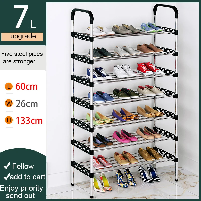 Simple Shoe Rack Multi-layer Entryway Multifunctional Home Stand Holder Student Dorm Shoe Storage Space-saving Shoes Shelf