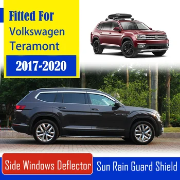 

1 Set Chrome Side Vent Sun Shade Window Visors Rain Guard Deflectors For Volkswagen Teramont 2017-2020