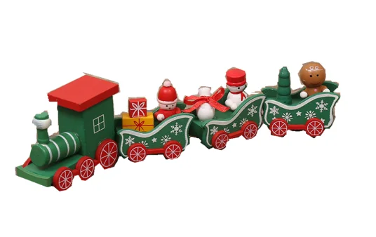 

New Mini Wood Christmas Decoration Train Gift Wooden Train Model Vehicle Toys New Year Xmas For Children Christmas Train Sets