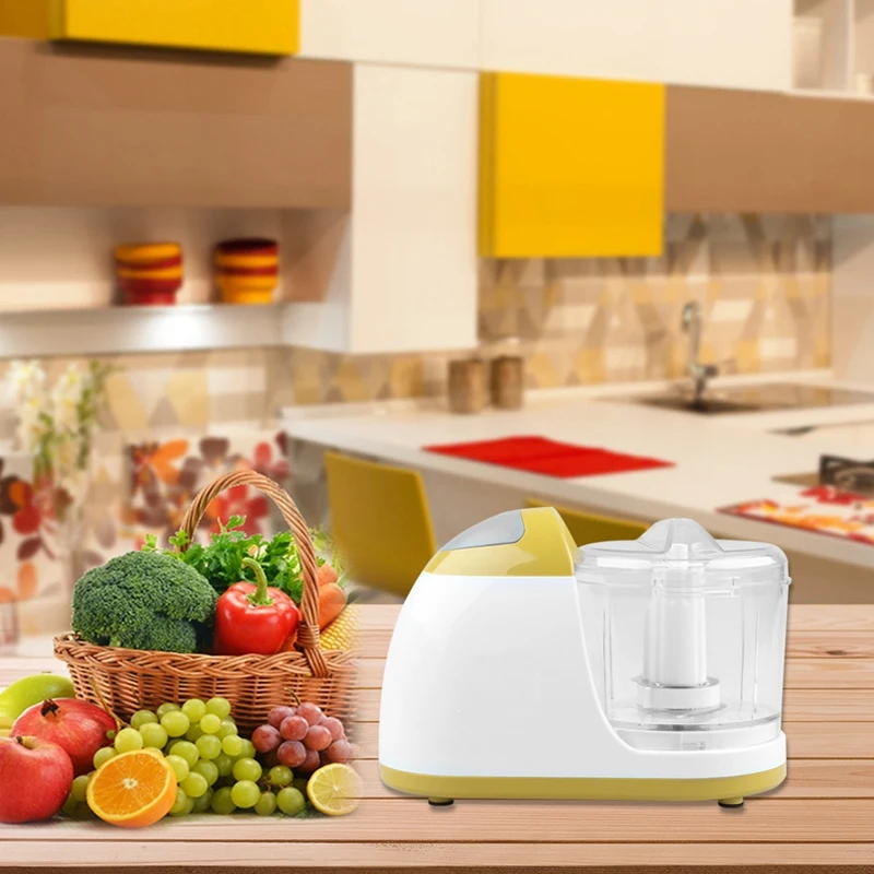 Kitchen Manual Food Processor Mixer Egg Blender Meat Grinder Vegetable Chopper Shredder Stainless Steel Blade Cutter(EU Plug