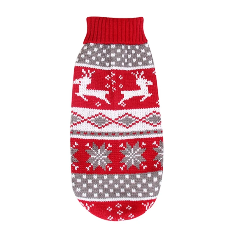 Рождественский теплый вязаный свитер для собак Зимний мультфильм олень Чихуахуа питомец Одежда для маленьких средних собак предмет одежды