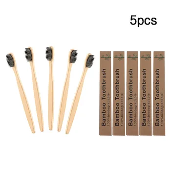 

5pcs 18cm Natural Bamboo Toothbrush Soft Hair Wooden Tooth Brush Eco Friendly Brushes Health Care Tool for Travel