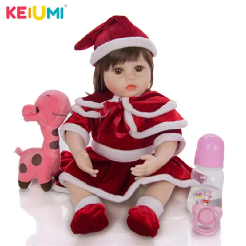 KEIUMI 46 см силиконовая Мягкая кукла-реборн ручной работы принцесса новорожденная Реалистичная игрушка Детские куклы детские подарки на день рождения и Рождество