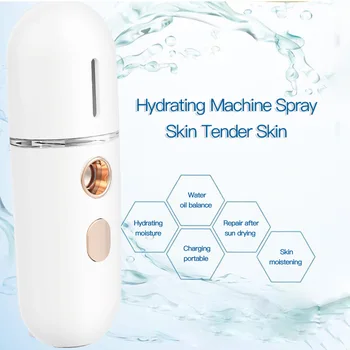 

Nano Replenishing Spray USB Charging Skin Detection Test Handheld Steam Facial Hydration Instrument Cold Spray Beauty Instrument