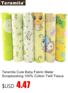 Teramila хлопок ткани метров 50x160 см животных мультфильм дизайн Telas DIY Лоскутная Ткань Ремесло Tissus Qulits Швейные простыни